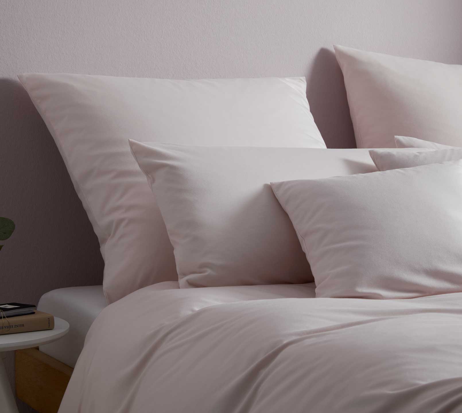 Jersey Bettwaesche Solid Jersey in Rose Uni Schlafzimmer #farbe_rose
