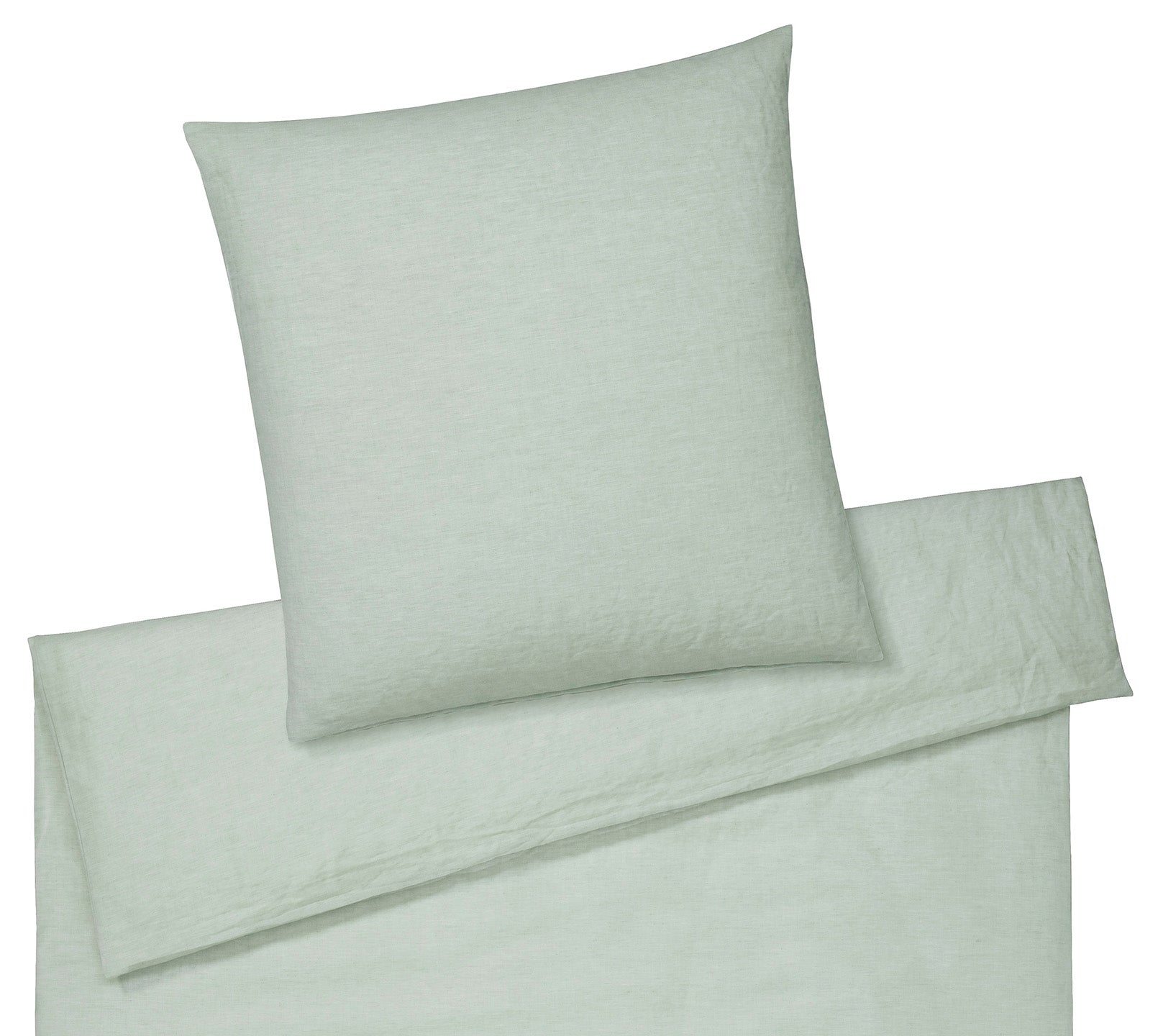 Halbleinen Bettwäsche Breezee in Pistazie Freisteller #farbe_Breezee Pistazie