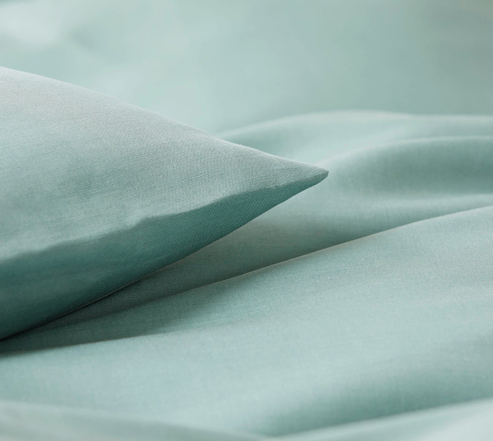 Halbleinen Bettwäsche Breezee in Salbei Detail #farbe_Breezee Salbei