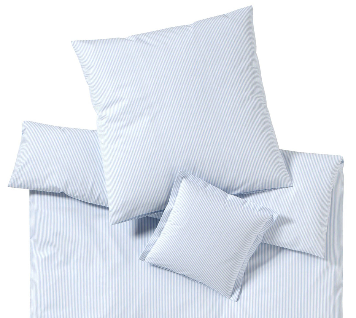 Bettwäsche aus Perkal Classico in Hellblau Streifen Freisteller #farbe_Classico Hellblau