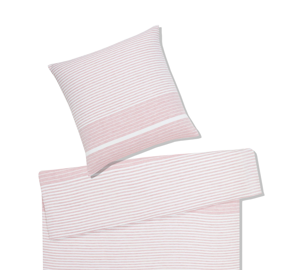 Halbleinen Bettwäsche Summer in Puder Streifen Freisteller #farbe_Puder #farbe_Puder