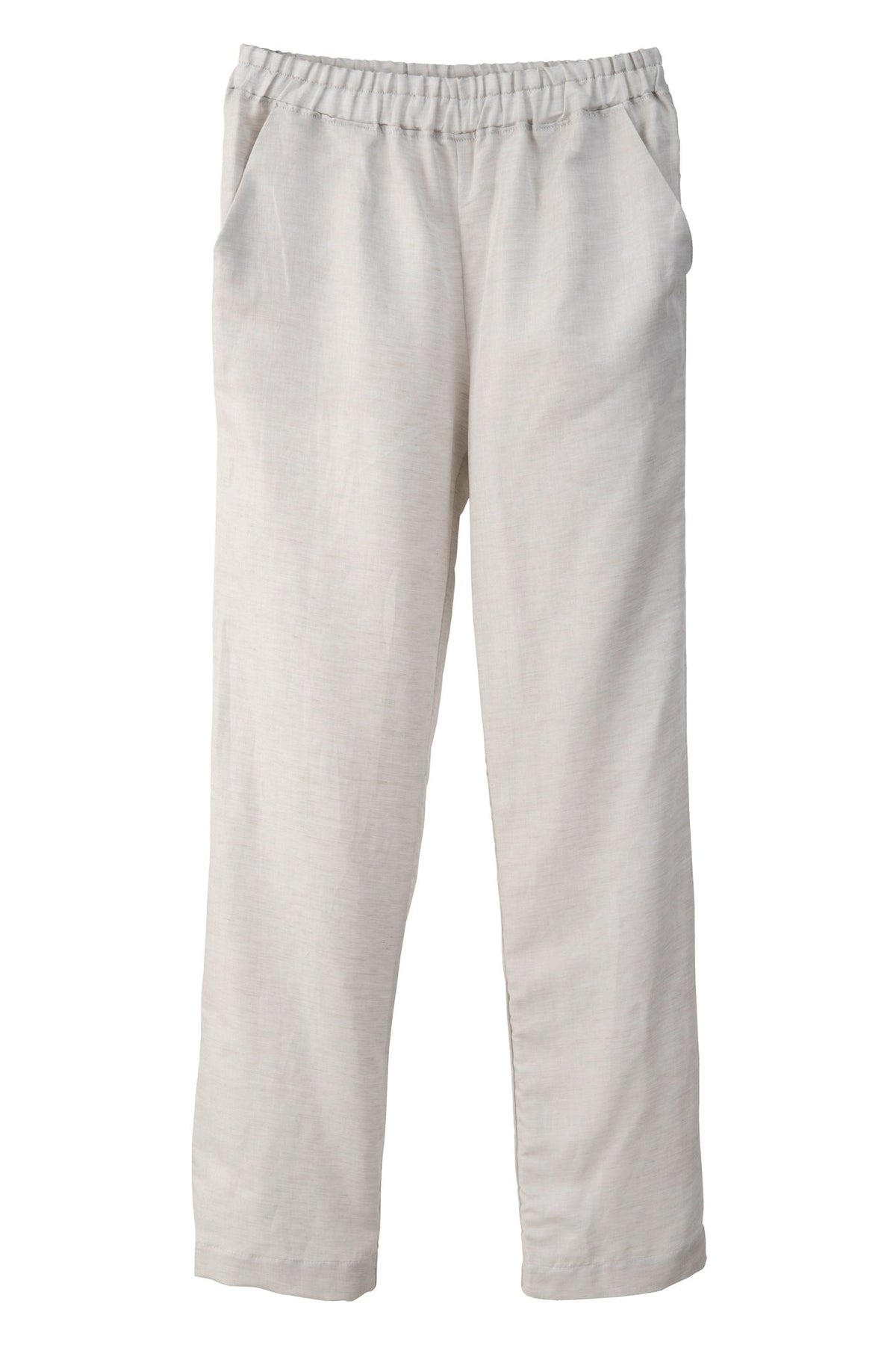 Halbleinen Homewear Pant Long in Kreide Freisteller #farbe_Kreide