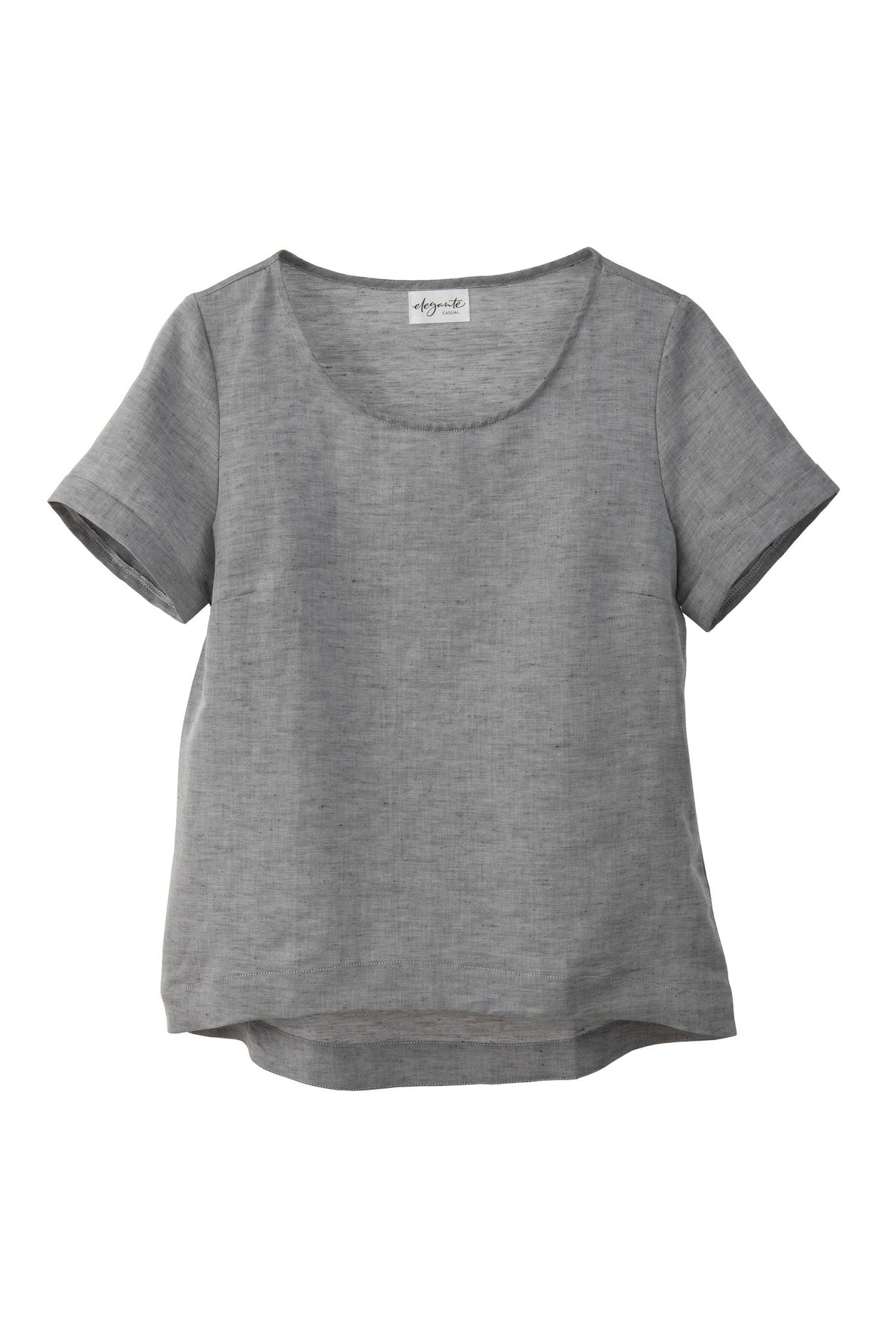 Halbleinen Homewear Shirt in Dunkelgrau Freisteller #farbe_Dunkelgrau