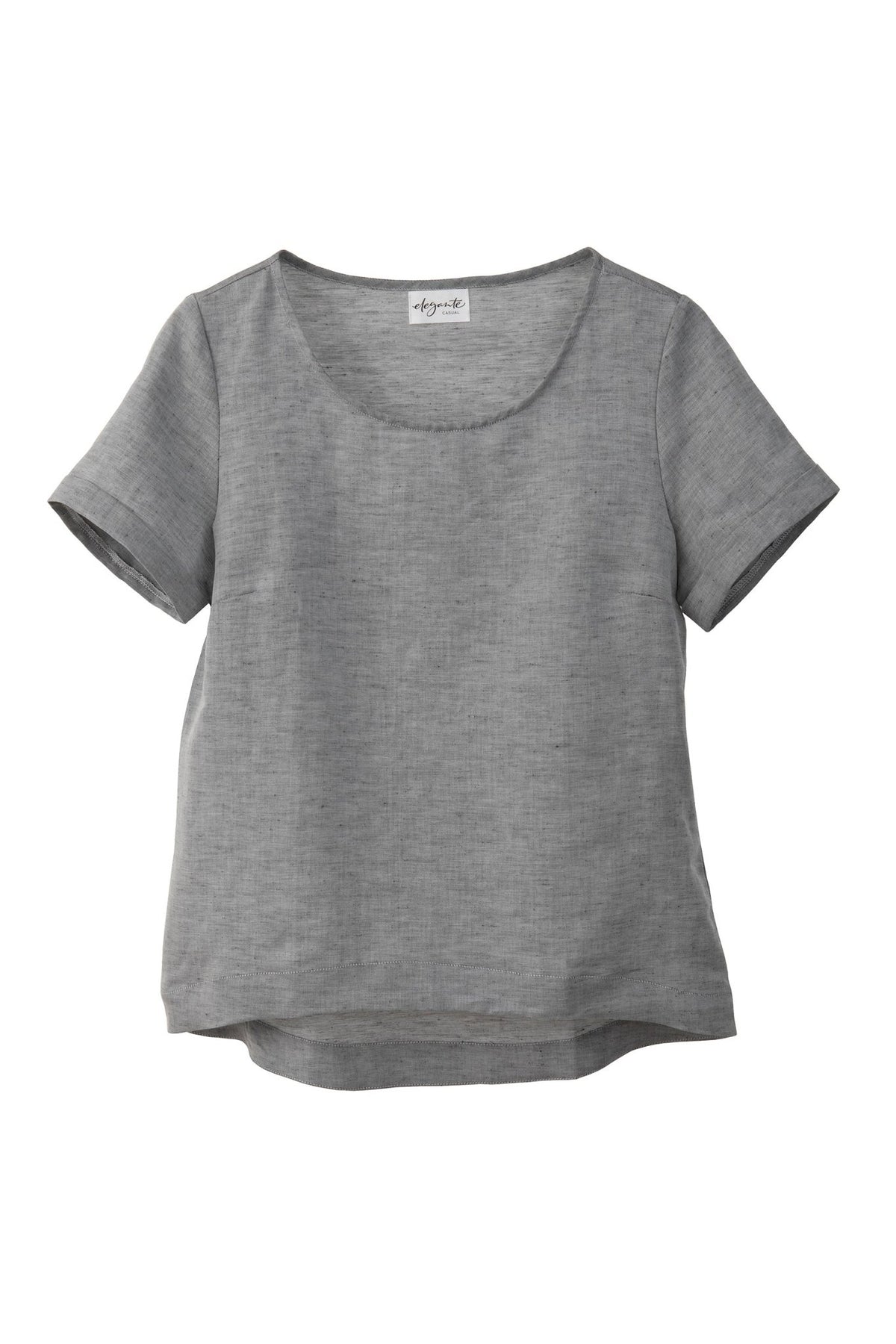 Halbleinen Homewear Shirt in Dunkelgrau Freisteller #farbe_Dunkelgrau
