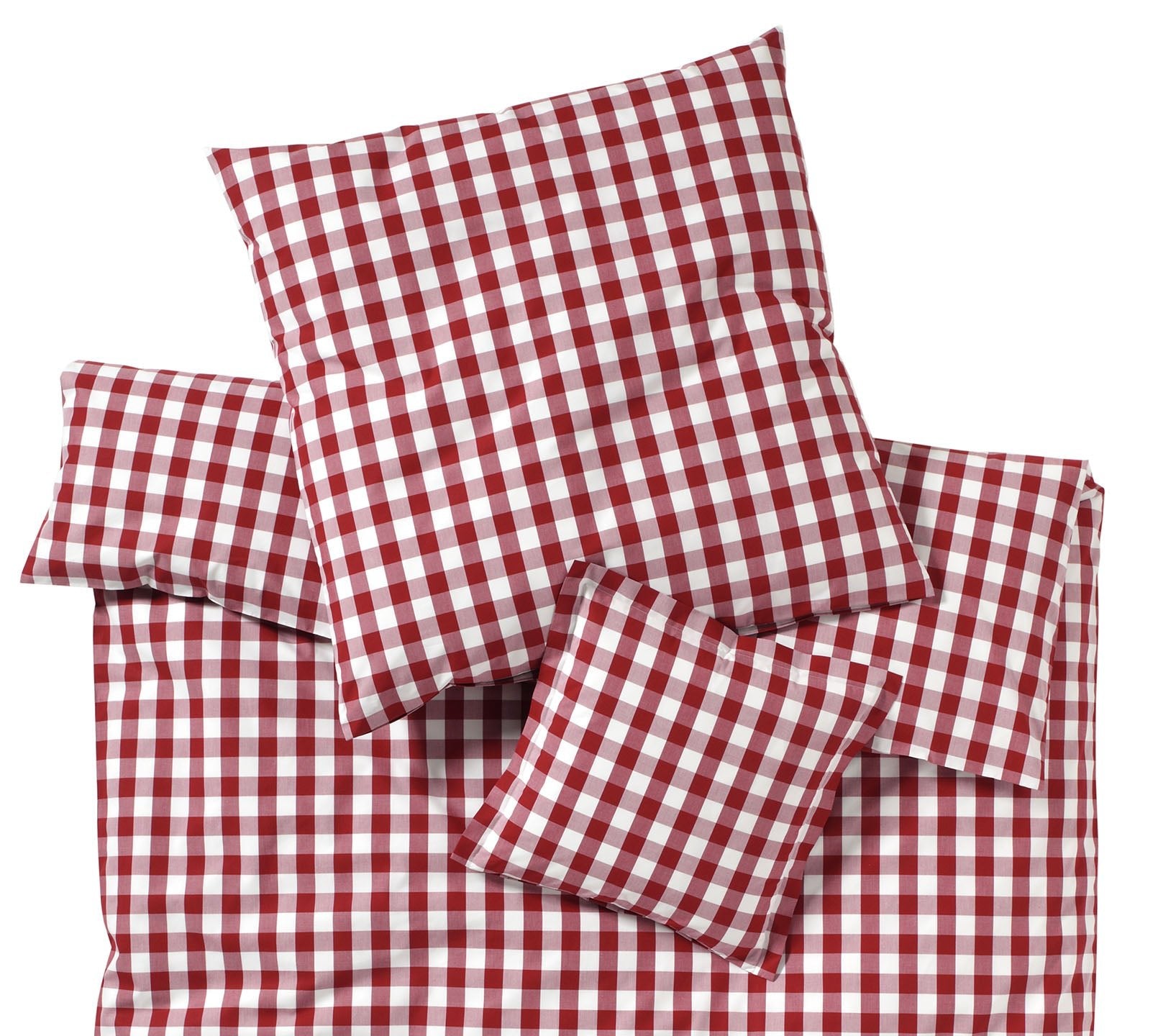 Karierte Perkal Bettwaesche Quadro Farbe Bordeaux Dunkelrot Karo #farbe_Quadro Bordeaux