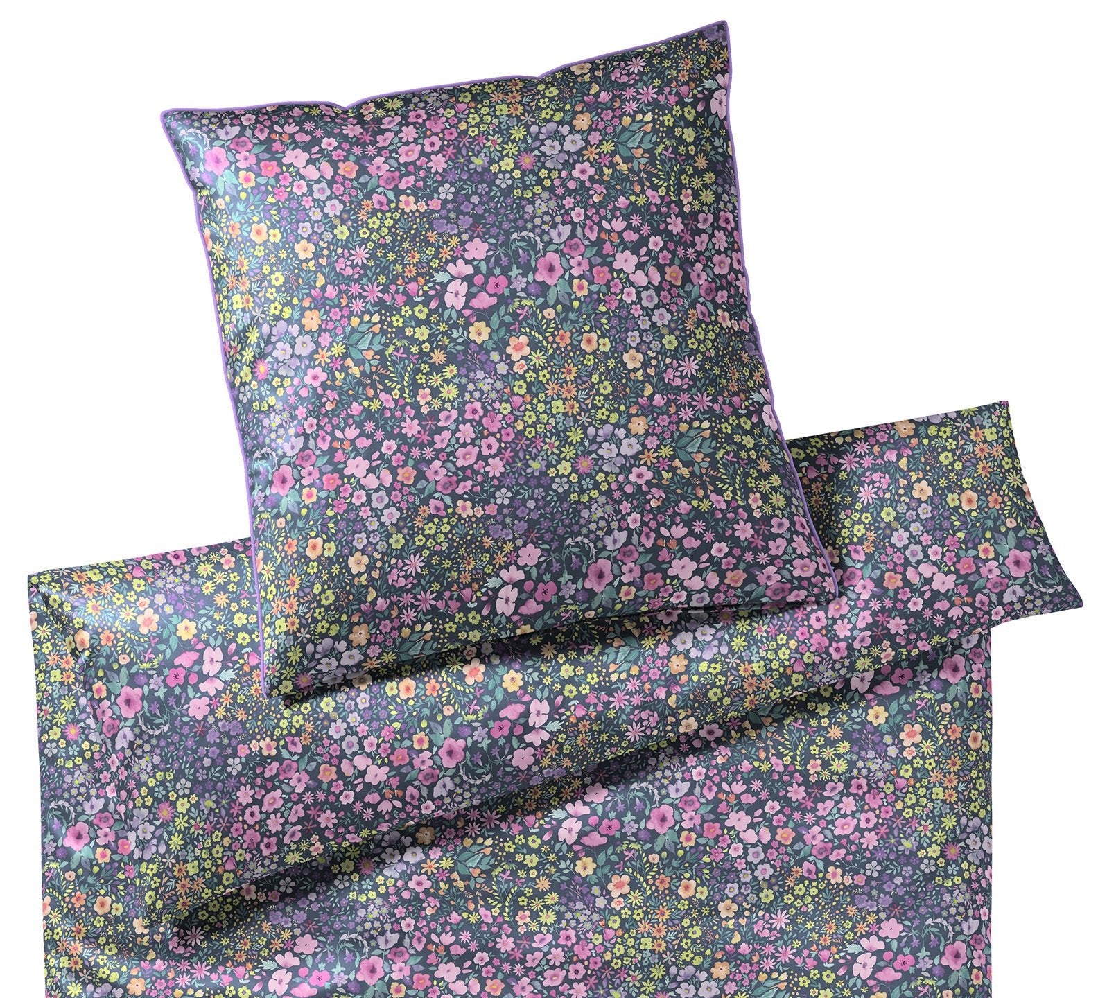 Mako Batist Bettwaesche Joy in Anthra Blüten Freisteller #farbe_Anthra #farbe_Anthra