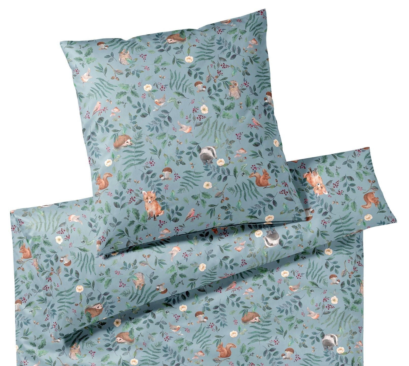 Satin Bettwäsche Hide in Blau Tiere Freisteller #farbe_Hide Rauchblau