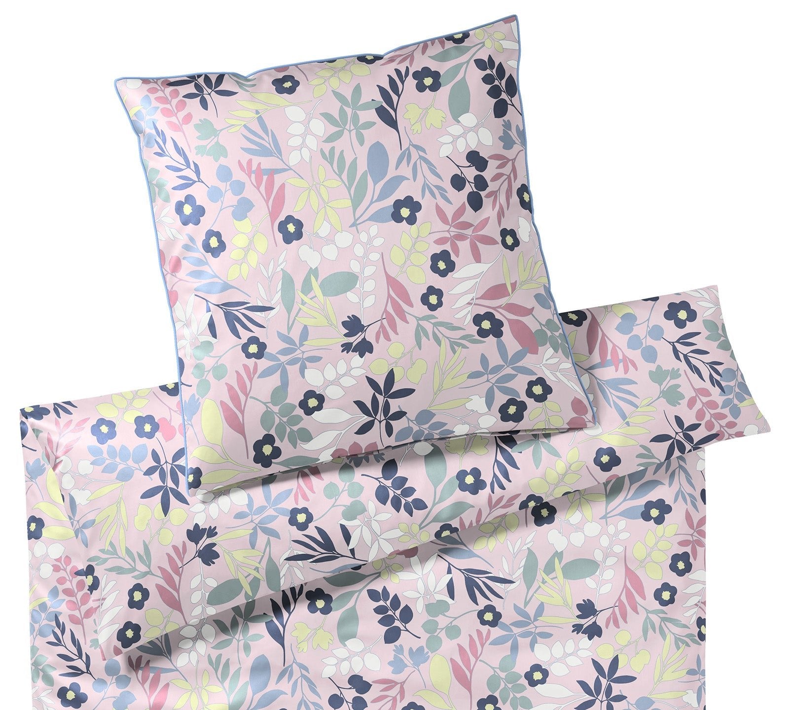 Satin Bettwaesche Selection in Pink Blumen Freisteller #farbe_Pink