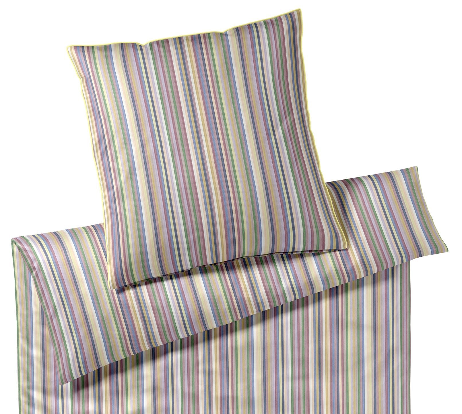 Satin Bettwaesche Side by Side in Gelb Steifen Freisteller #farbe_Licht-Gelb
