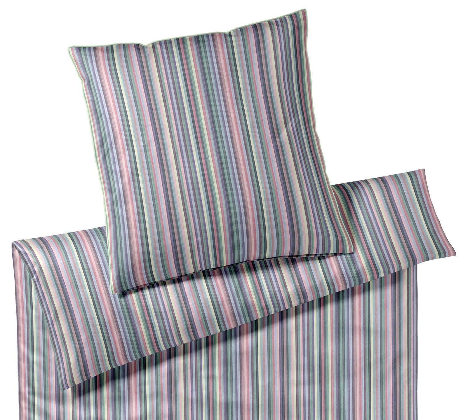 Satin Bettwaesche Side by Side in Lavendel Steifen Freisteller #farbe_Lavendel