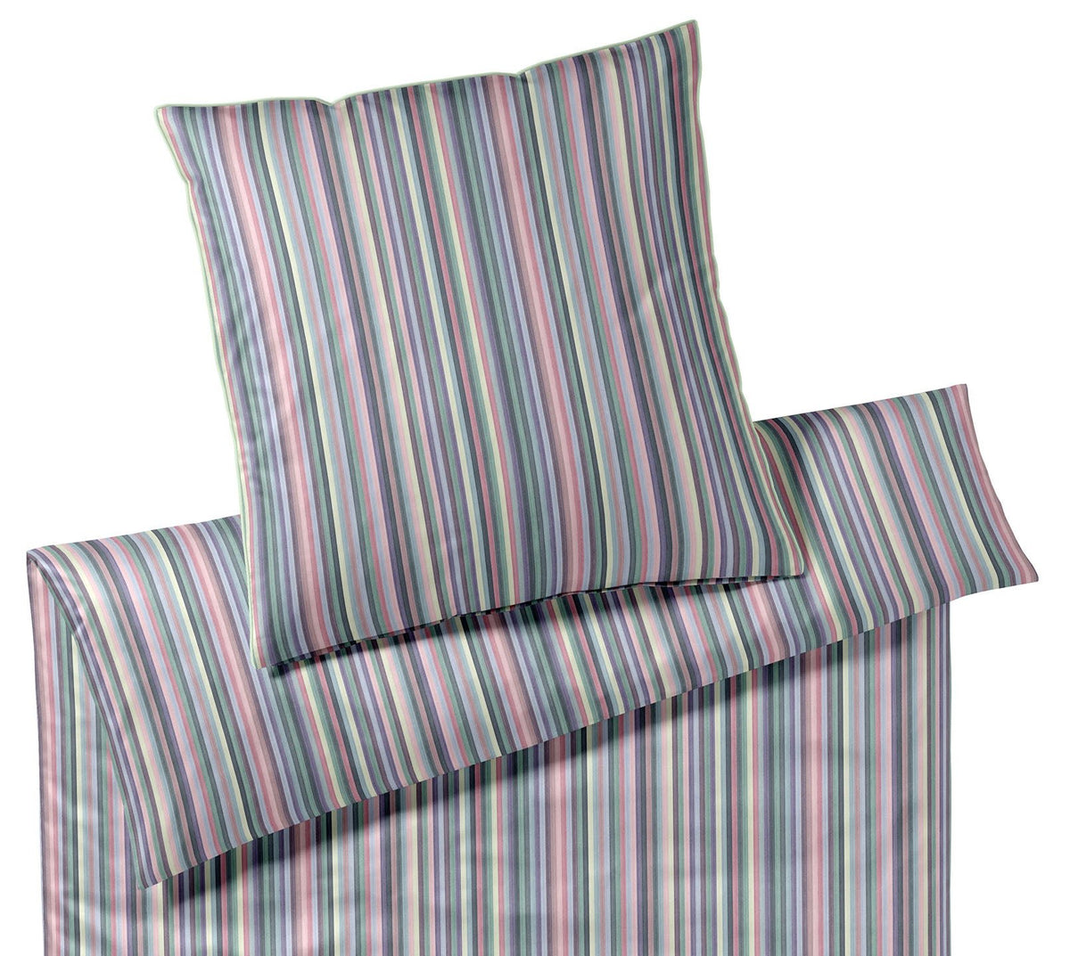 Satin Bettwaesche Side by Side in Lavendel Steifen Freisteller #farbe_Lavendel