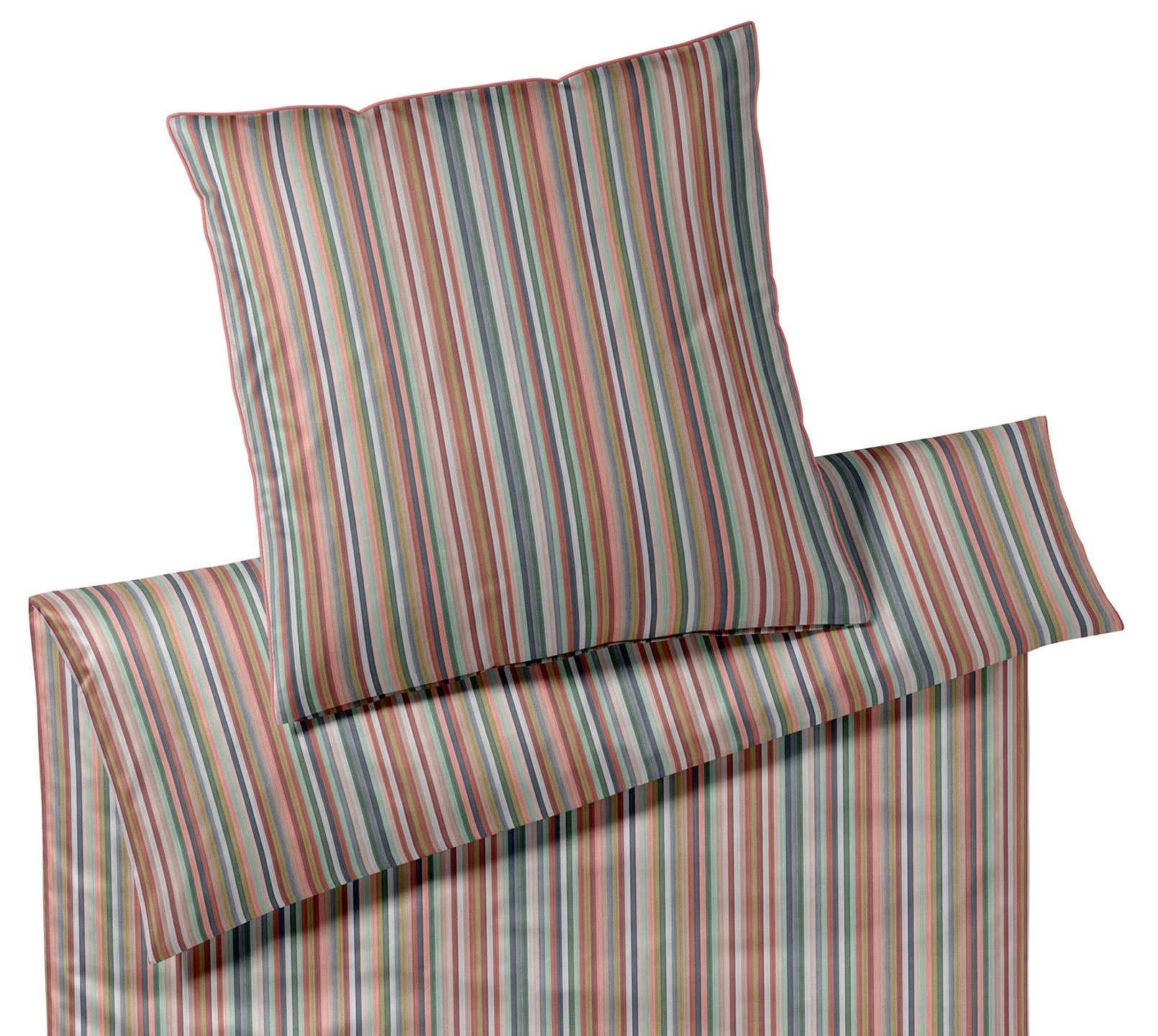 Satin Bettwaesche Side by Side in Rot Streifen Freisteller #farbe_Rouge