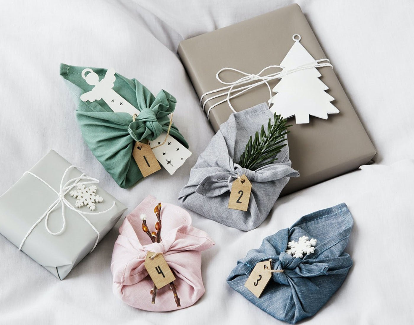 Halbleinen Geschenkesäckchen Weihnachten 