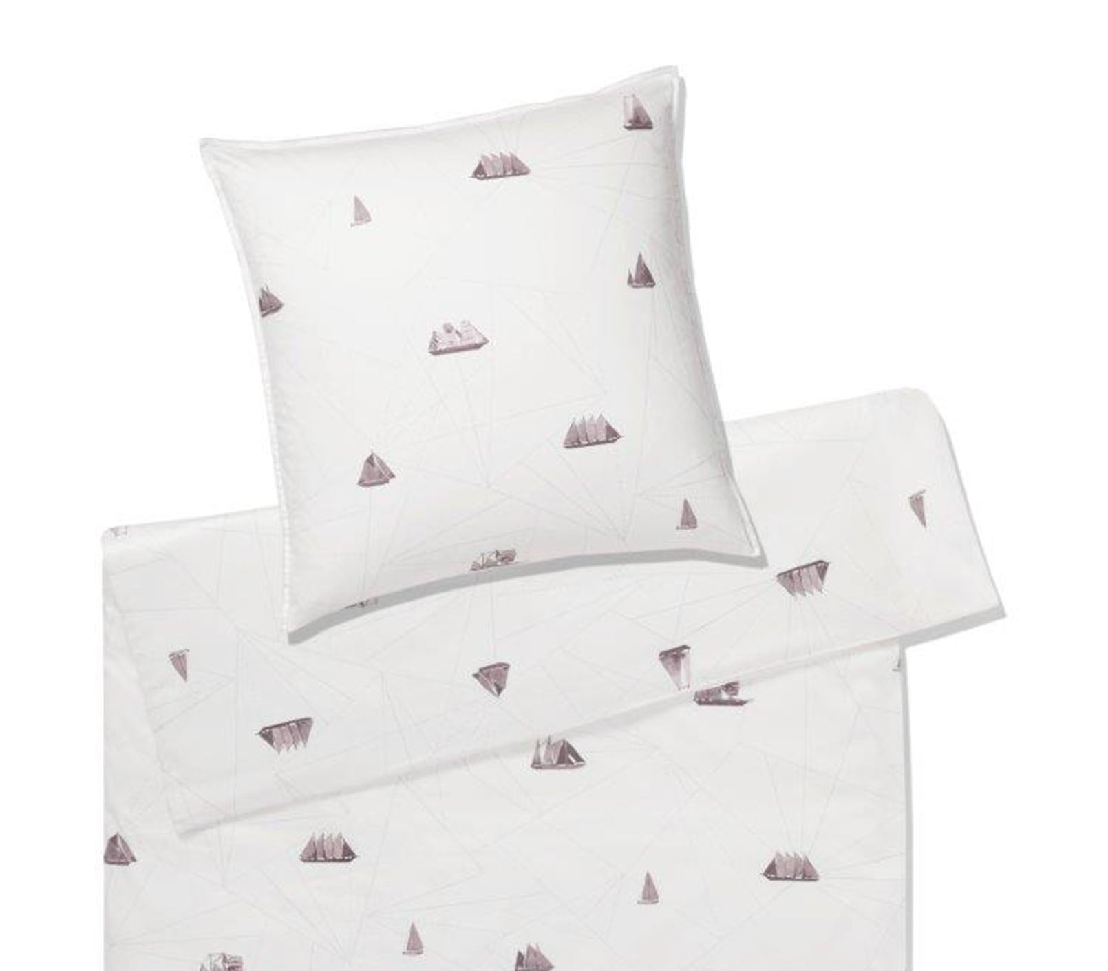 Satin Bettwäsche Sailor Sand mit Segelbooten Freisteller #farbe_Sailor Sand