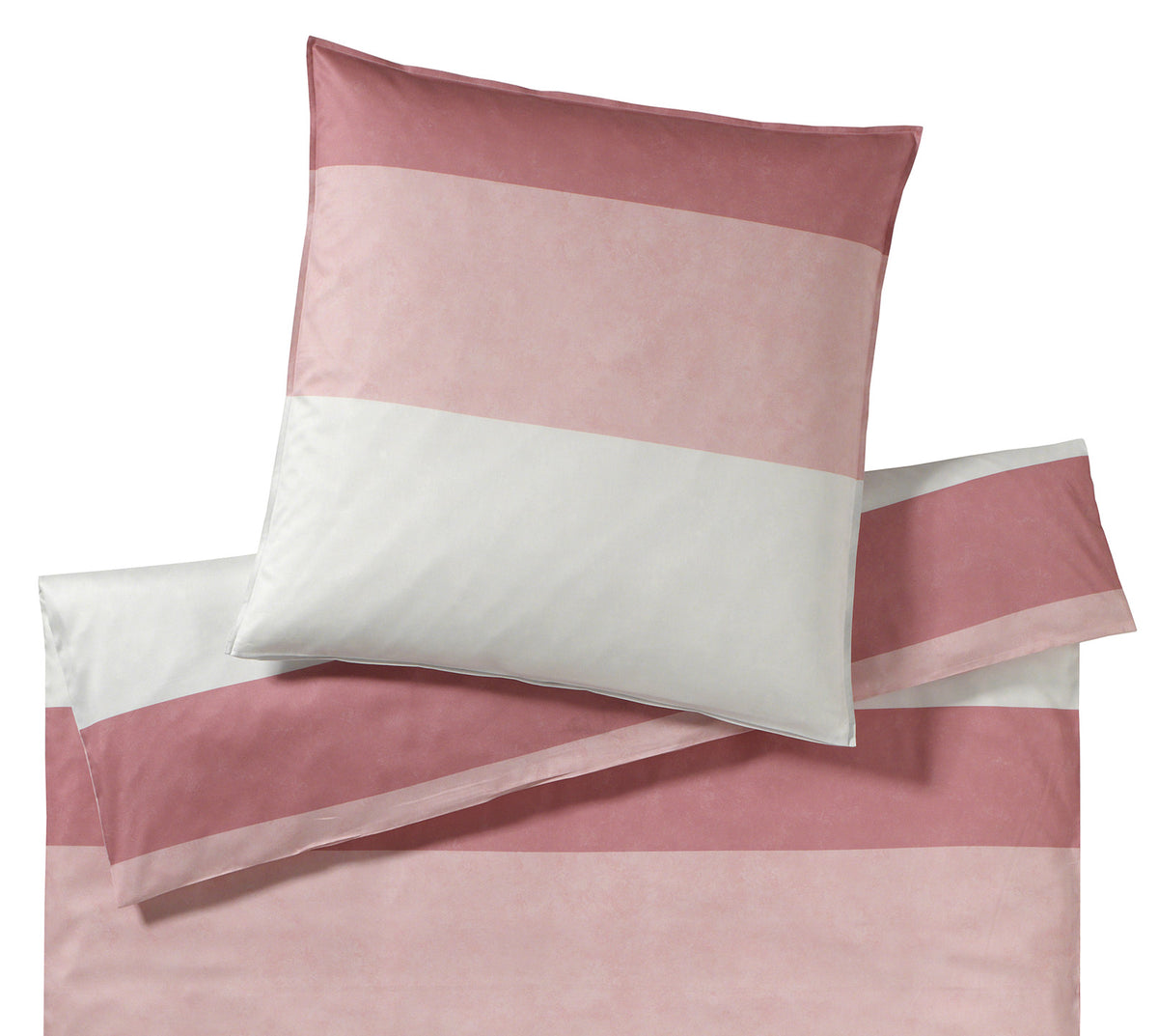 Satin Bettwäsche Riverside Rose Streifen Freisteller #farbe_Rose