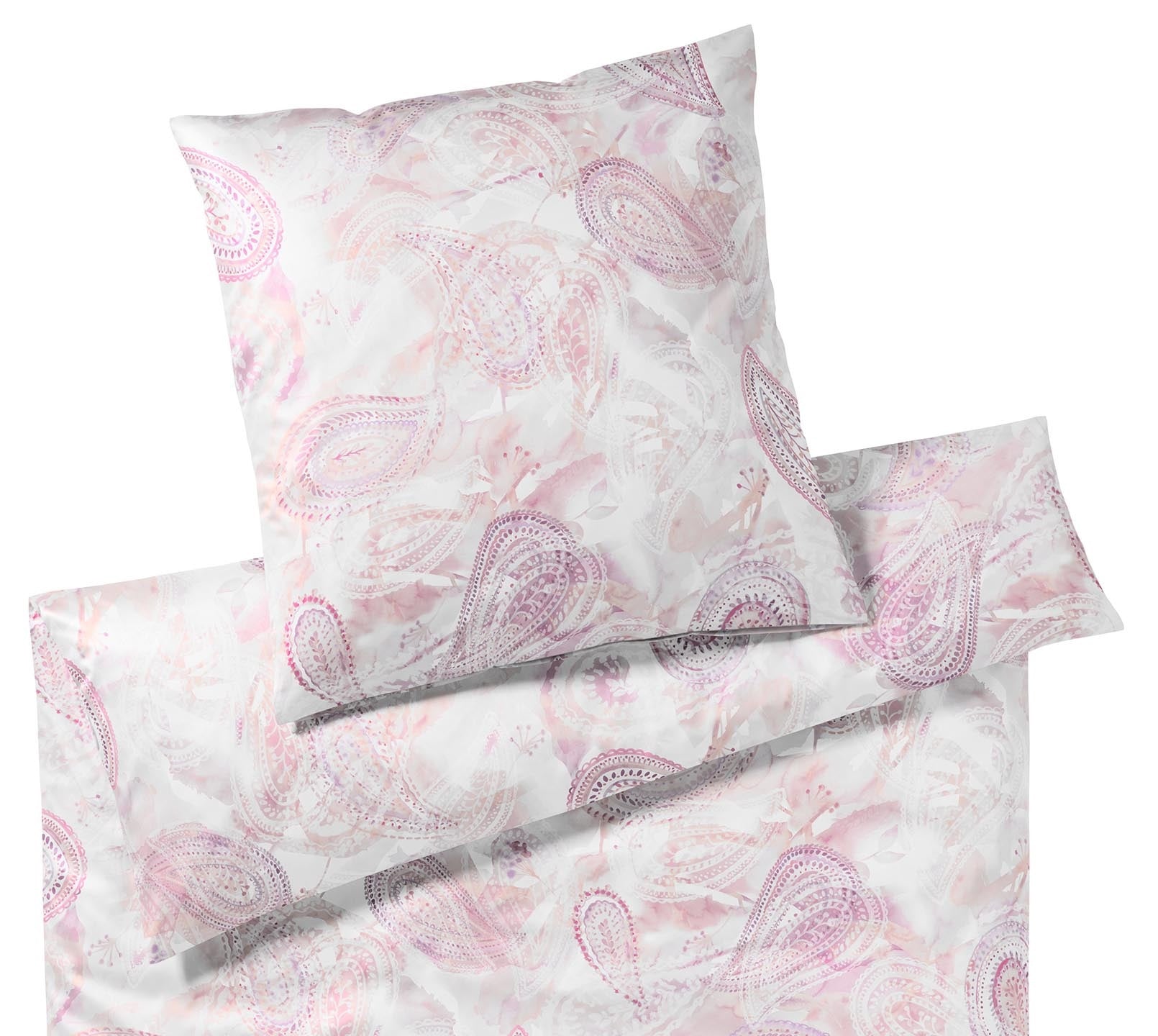 Satin Bettwäsche Levante Paisleymuster Rosa Freisteller #farbe_Malve