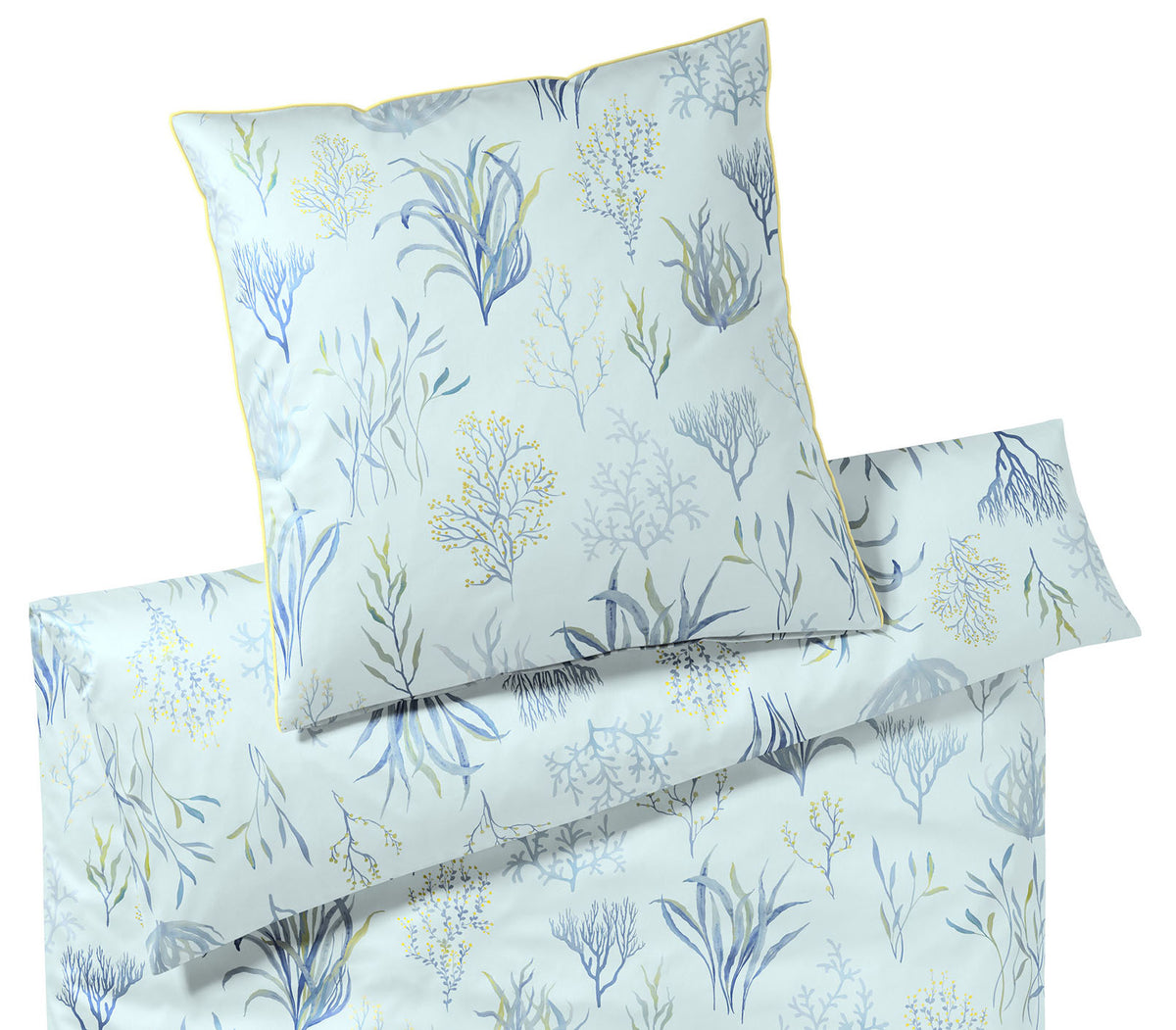 Satin Bettwäsche Reef Korallenmotiv Aquagrün Freisteller #farbe_Aqua-Grün