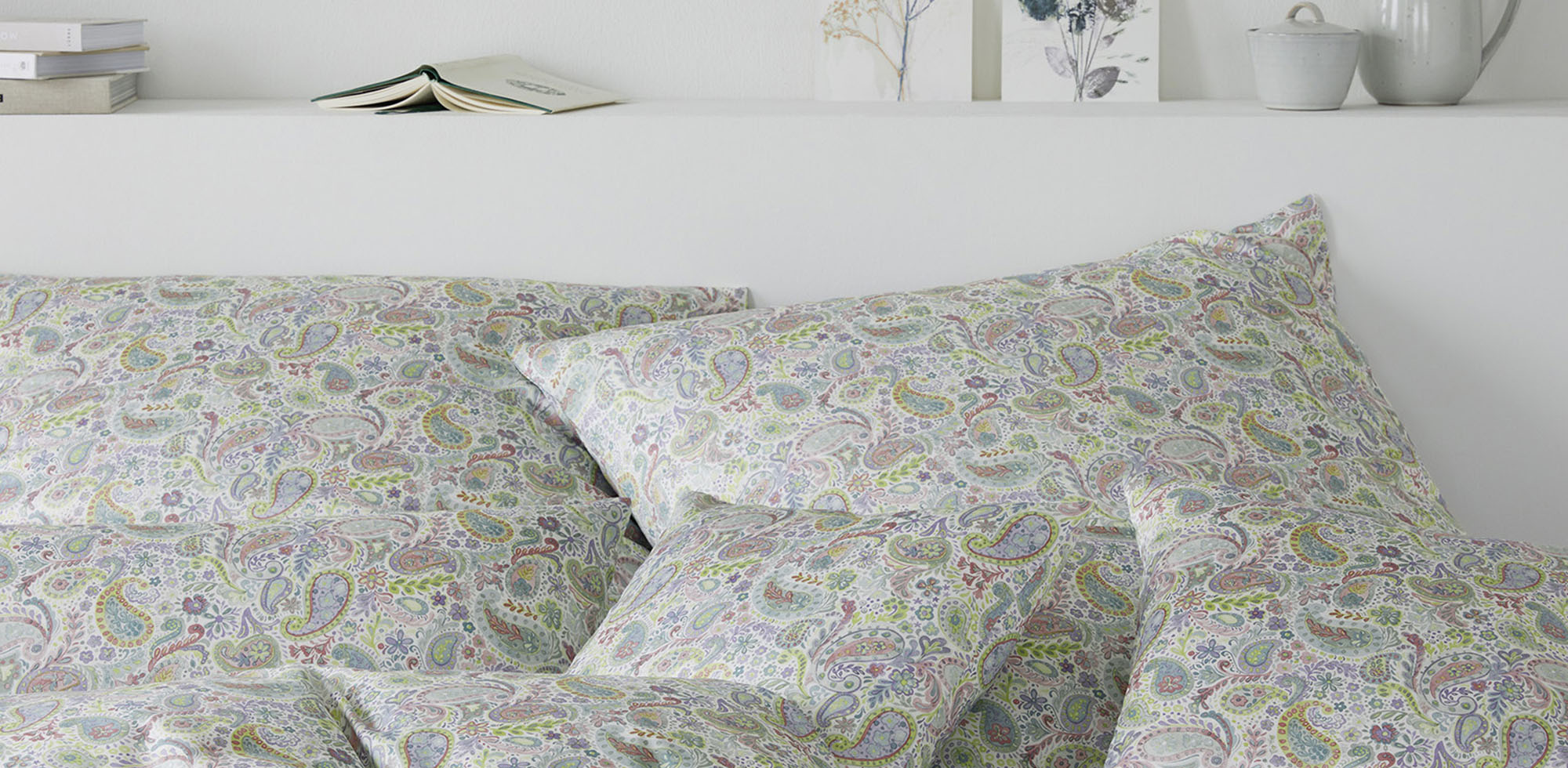 Satin Bettwäsche Fortune Paisley Natur Schlafzimmer  