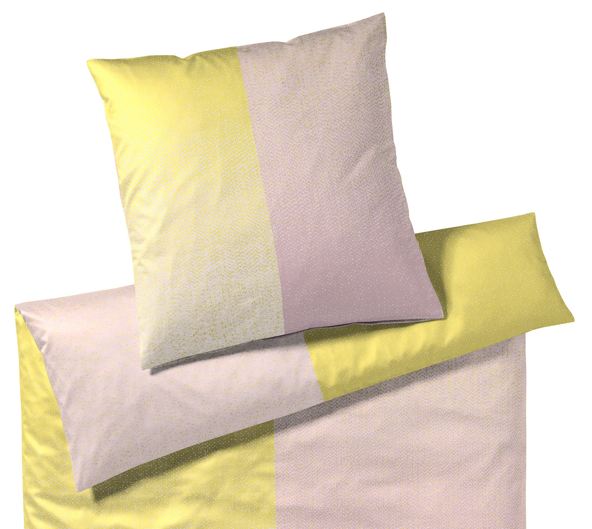 Satin Bettwäsche Match Streifen Pudergelb Freisteller #farbe_Pudergelb