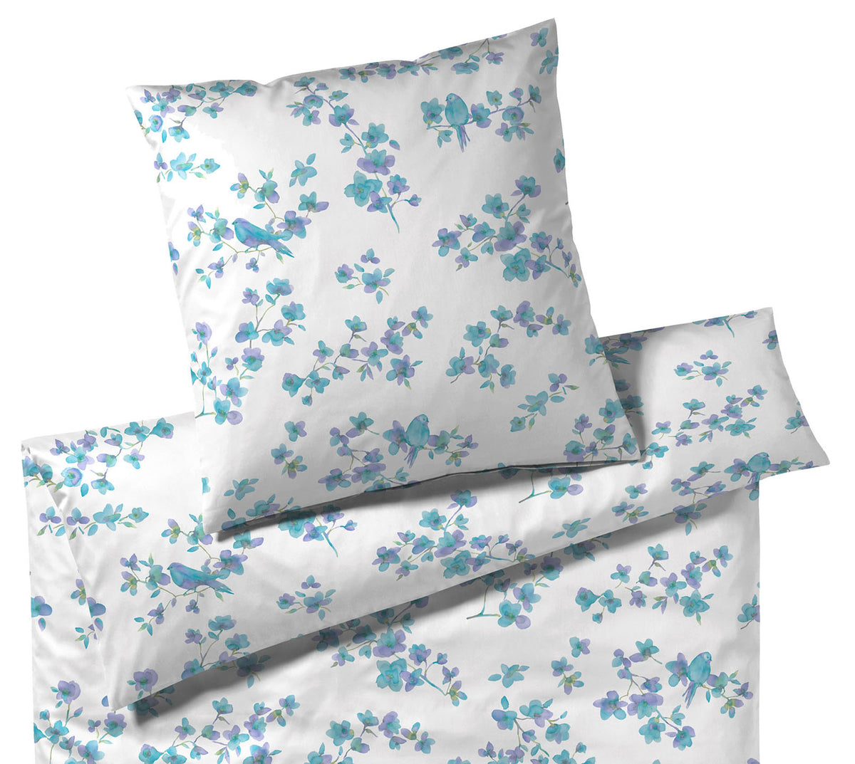 Jersey Bettwäsche Birdie Jersey in Grün Blüten Freisteller #farbe_Birdie Jersey 