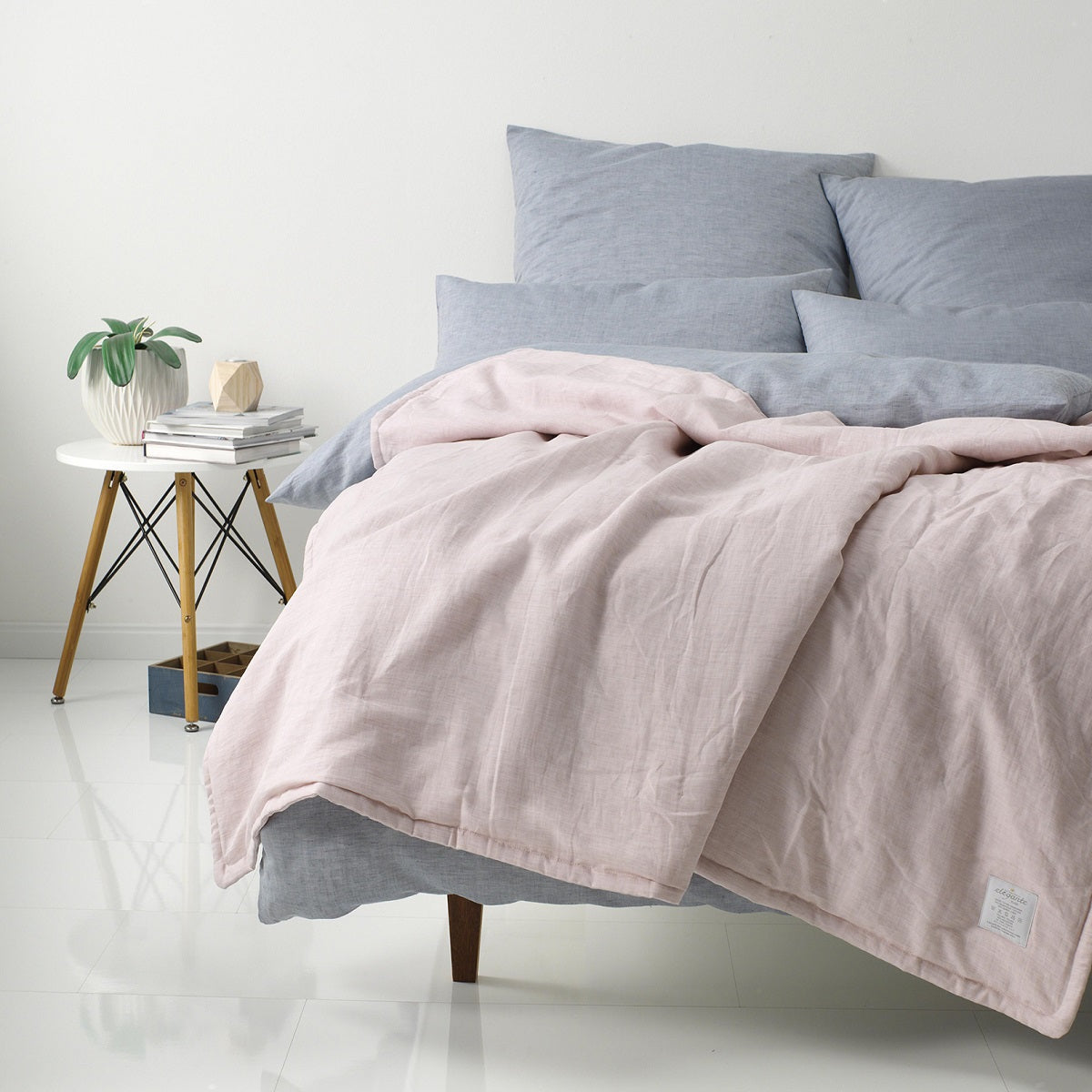 Halbleinen Plaid Rosa Schlafzimmer