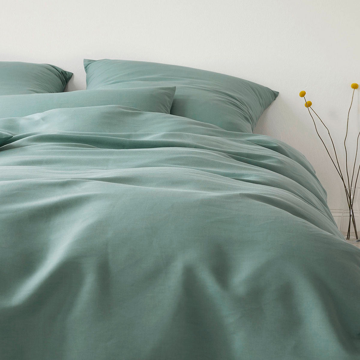 Halbleinen Bettwäsche Breeezee Grün Schlafzimmer