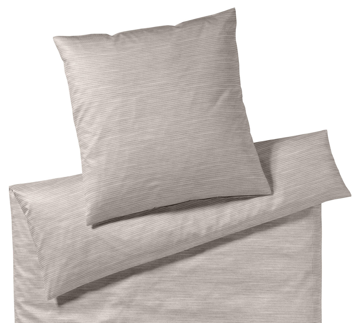 Bambus Satin Bettwäsche Chamber in Natur Streifen Freisteller #farbe_Chamber Natur