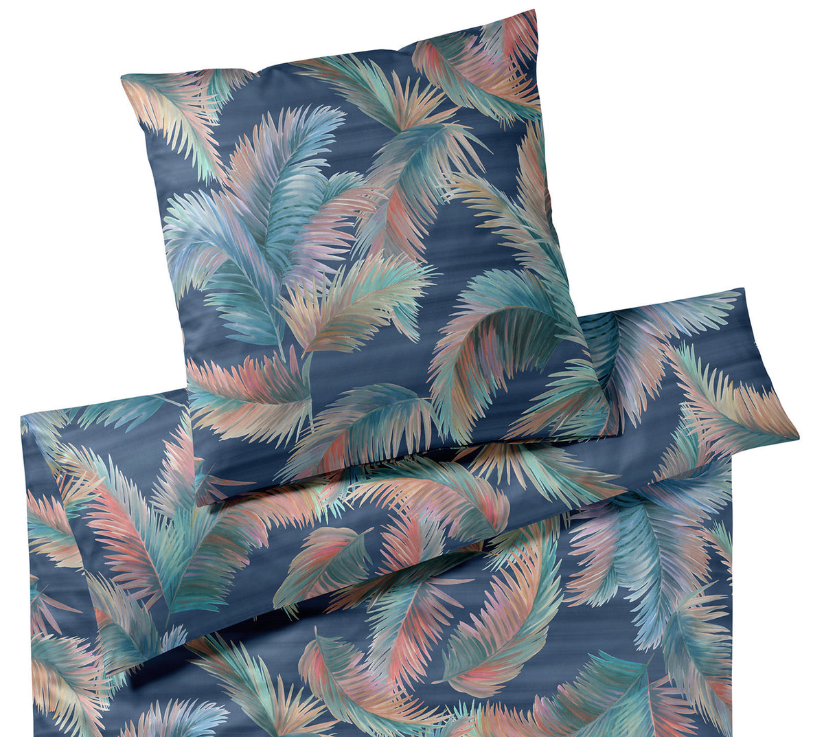 Bambus Satin Bettwäsche Copacabana in Rose Freisteller #farbe_Copacabana Dunkelblau