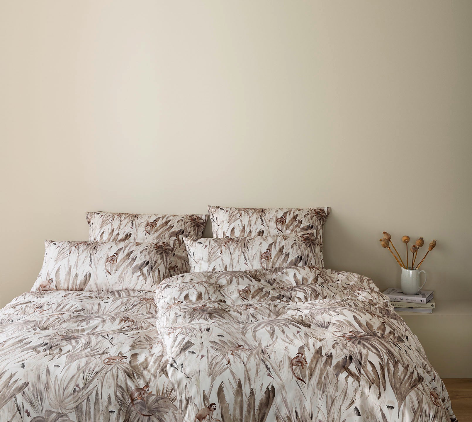 Bambus Satin Bettwäsche Monkeys in Natur Dschungel Affen Schlafzimmer #farbe_Monkeys Natur