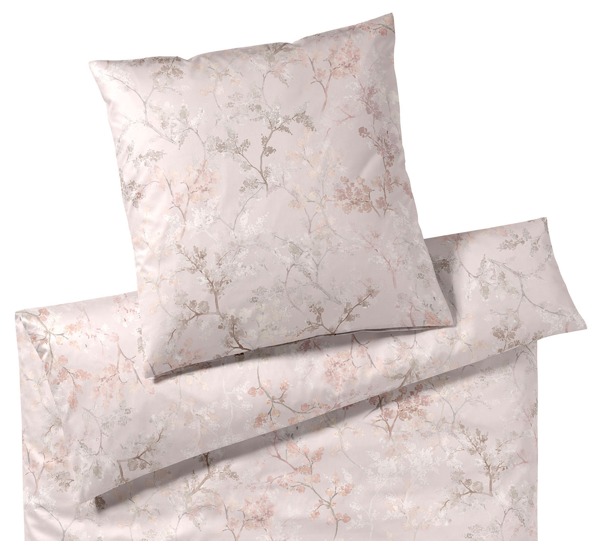 Bambus Satin Bettwäsche Symphony in Mauve Blätterzweige Freisteller #farbe_Symphony Mauve