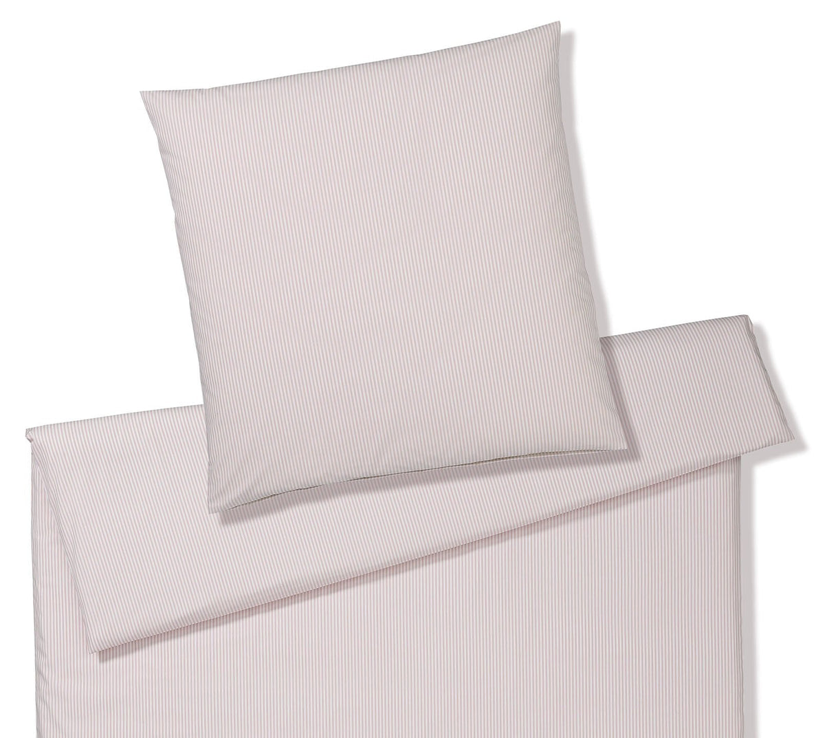 Bettwäsche aus Perkal Classico in Puder Streifen Freisteller #farbe_Classico Puder 