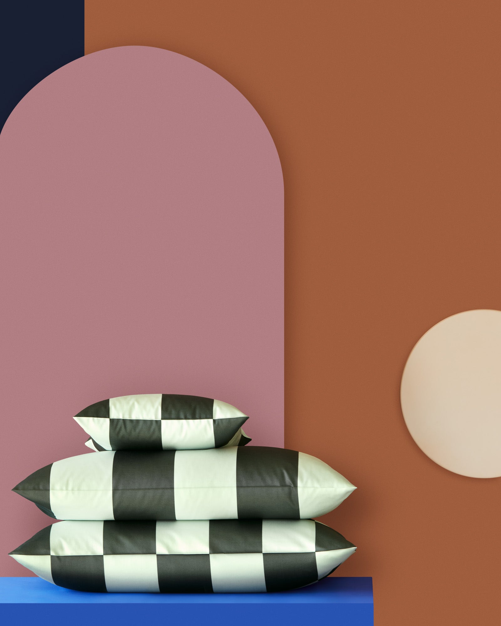 Satin Bettwäsche Karo Streifen Grün Detail 2