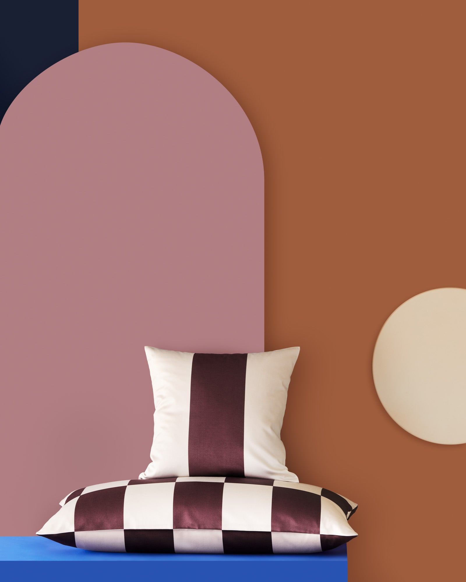 Satin Bettwäsche Karo Streifen Rot Detail 6