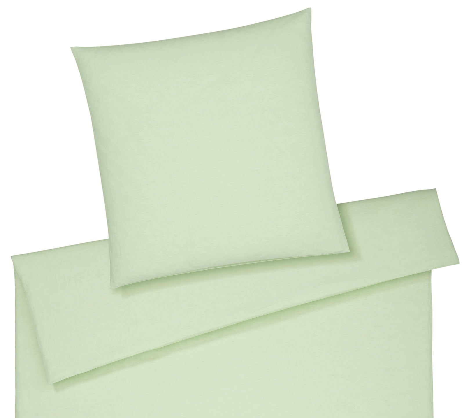 Halbleinen Bettwäsche Breezee in Pastellgrün uni Freisteller #farbe_Breezee Pastellgrün