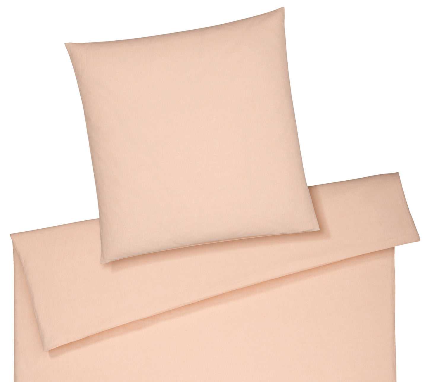 Halbleinen Bettwäsche Breezee in Pfirsich uni Freisteller #farbe_Breezee Pfirsich