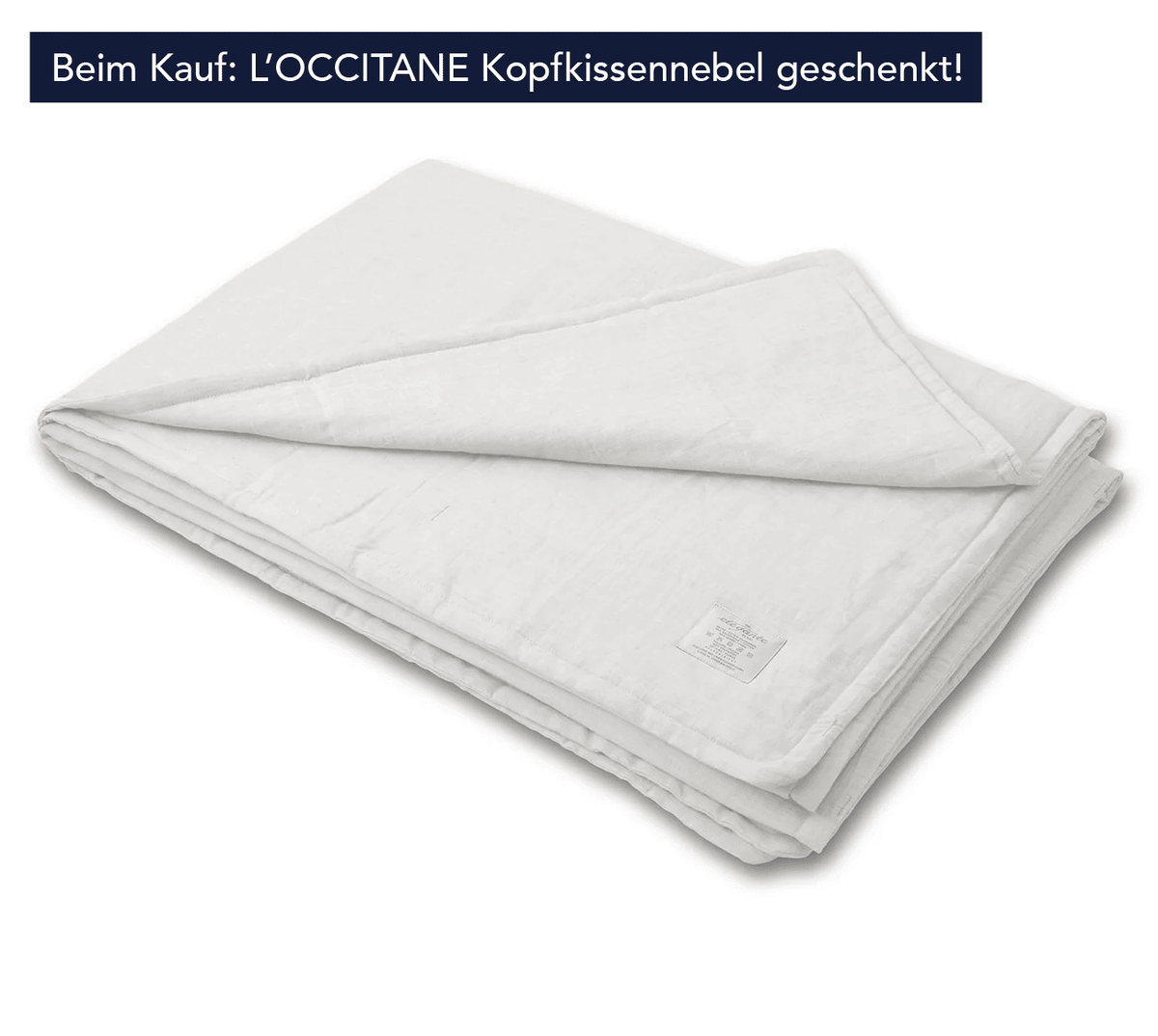 Halbleinen Bettwäsche Plaid Breezee in Weiss Freisteller #farbe_Weiß