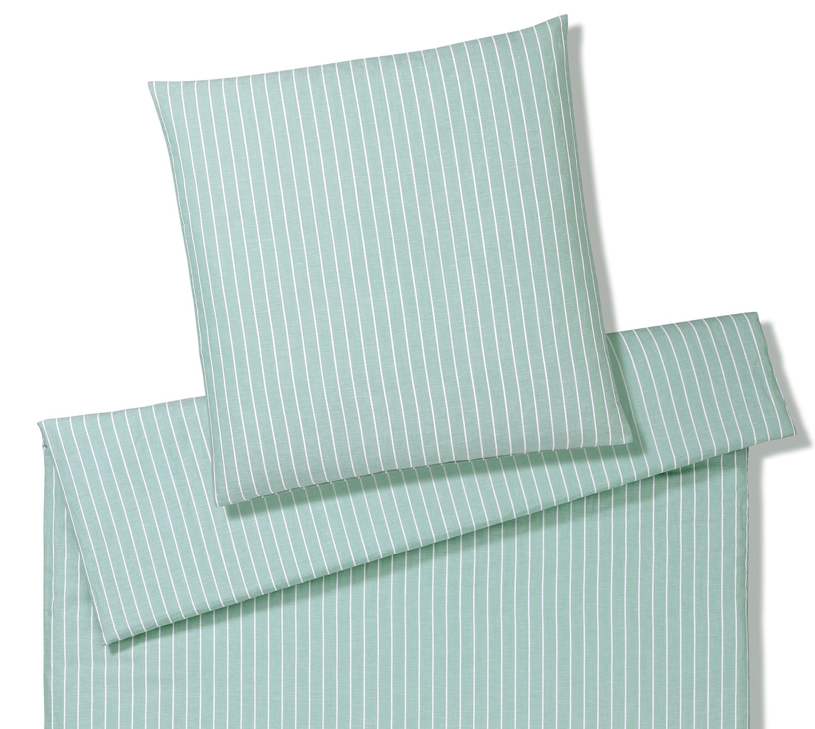 Halbleinen Bettwaesche Sailor in Mint Streifen Freisteller #farbe_Mint