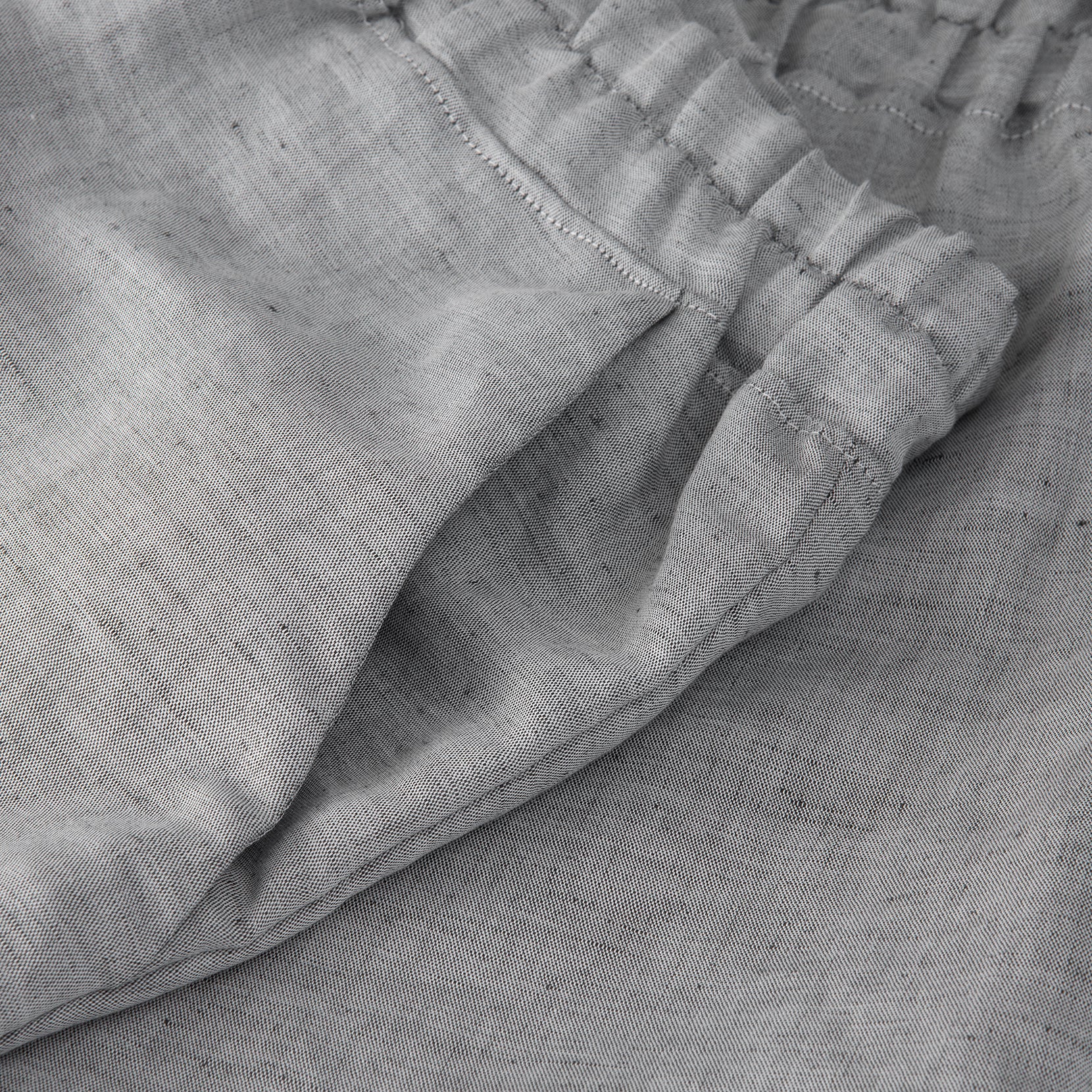 Halbleinen Homewear Pant Long in Dunkelgrau Detail