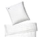 Halbleinen Kinderbettwäsche Breezy in Weiss Uni Pandabärstickmotiv Freisteller #farbe_Weiß