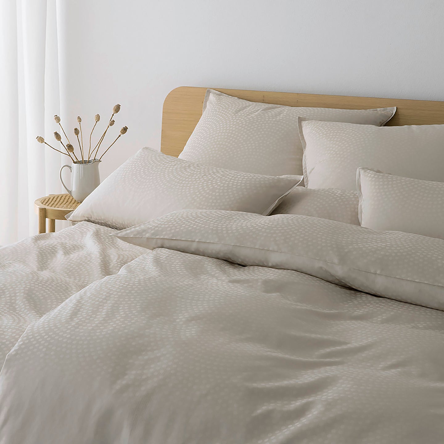 Jacquard Bettwäsche Air in Greige von elegante #farbe_Greige