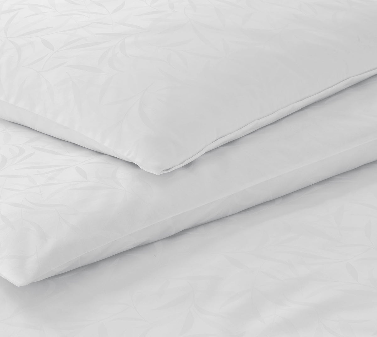 Jacquard Bettwäsche Muriel in Weiß Blätter Freisteller #farbe_Weiß