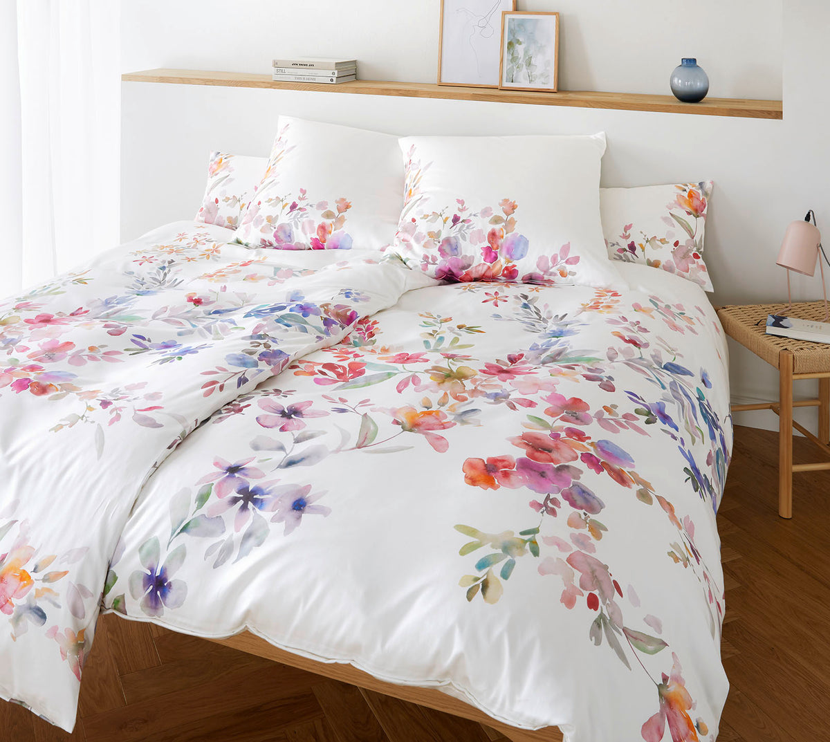 Jersey Bettwaesche Amazing Jersey in Weiß Blumen Schlafzimmer #farbe_Weiß