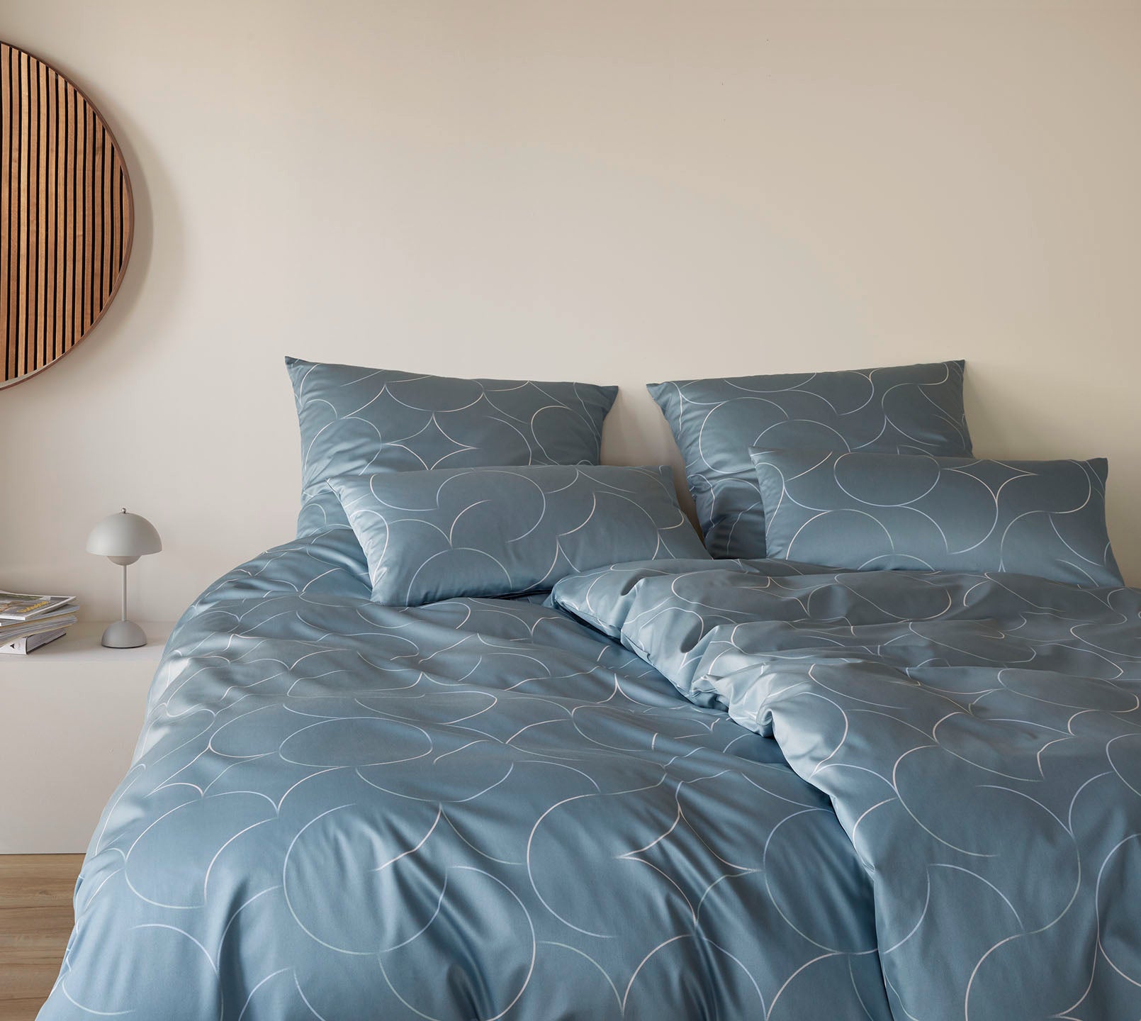 Jersey Bettwäsche Circus Jersey in Salbei Kreise Schlafzimmer #farbe_Circus Jersey Salbei