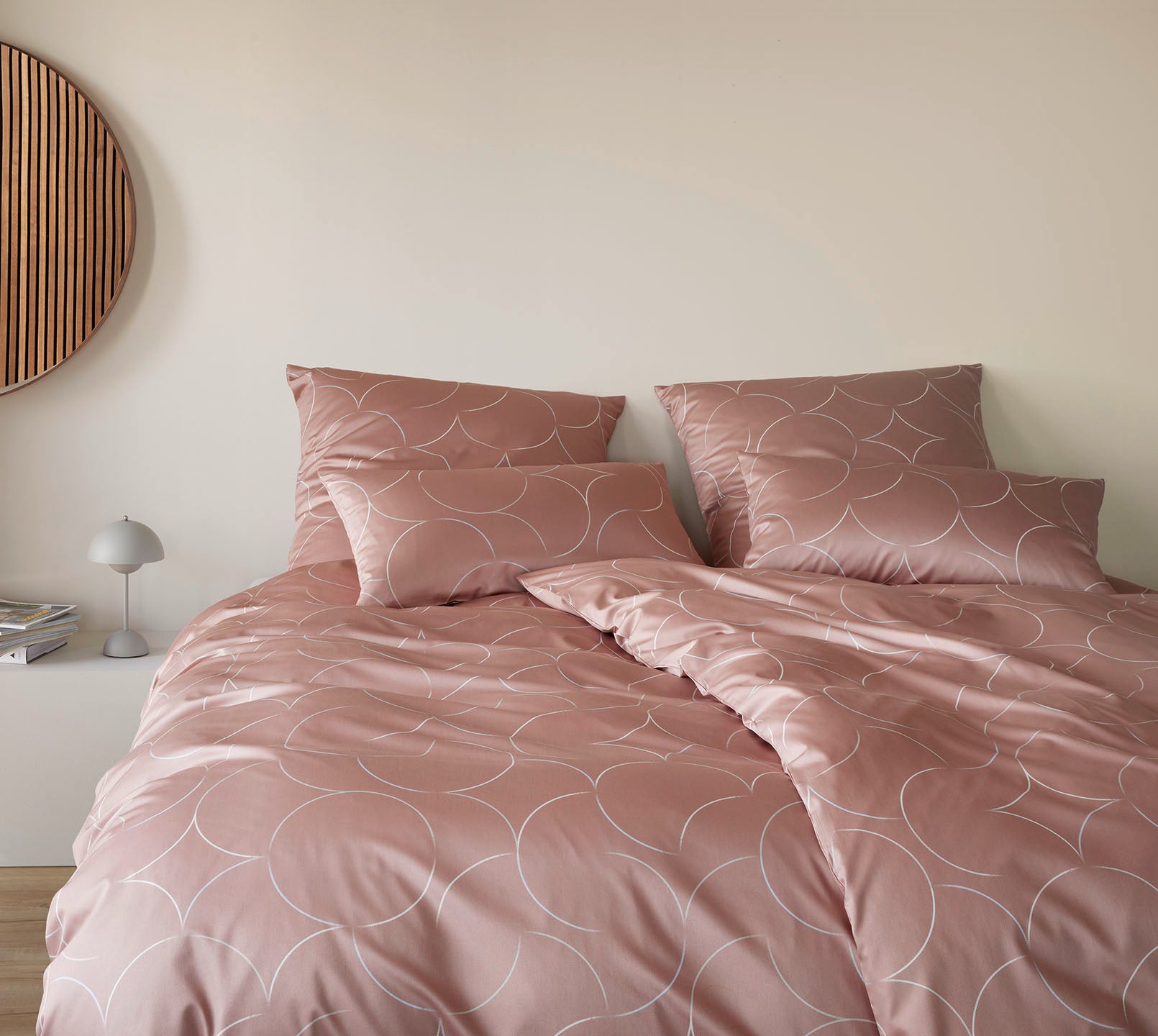 Jersey Bettwäsche Circus Jersey in Rosenholz Kreise Schlafzimmer #farbe_Circus Jersey Rosenholz