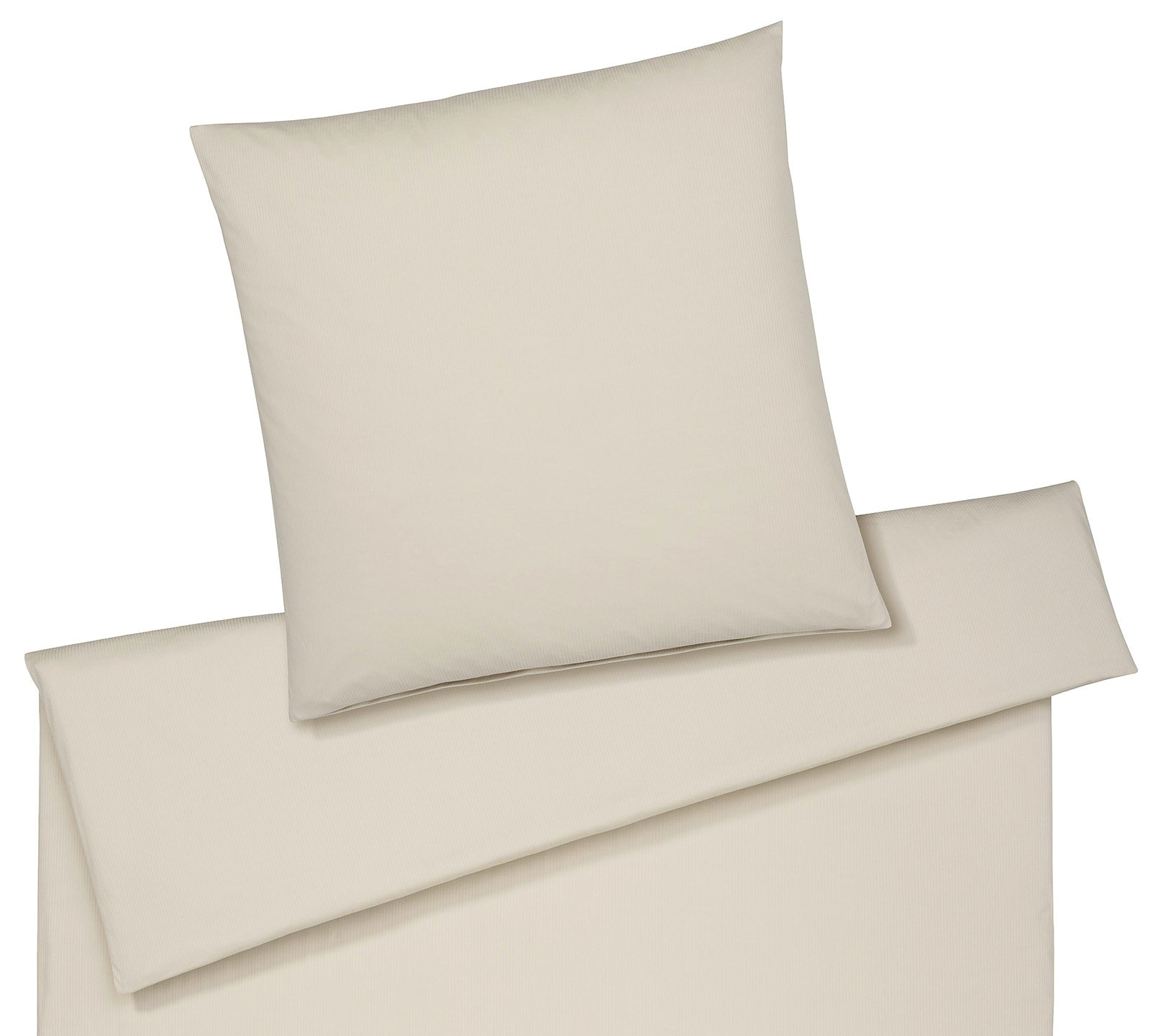 Jersey Bettwäsche Cord Jersey in Wollweiß Uni-Struktur Freisteller #farbe_Cord Jersey Wollweiß