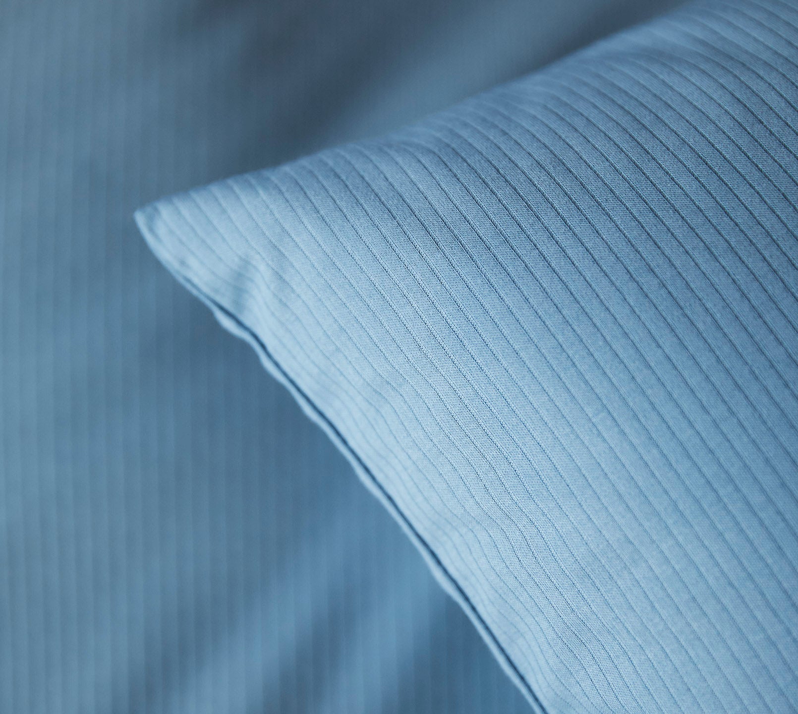 Jersey Bettwäsche Cord Jersey in Rauchblau Uni-Struktur Detail 3 #farbe_Cord Jersey Rauchblau