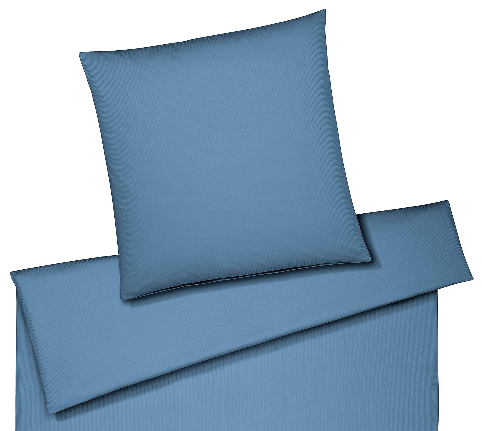 Jersey Bettwäsche Cord Jersey in Rauchblau Uni-Struktur Freisteller #farbe_Cord Jersey Rauchblau