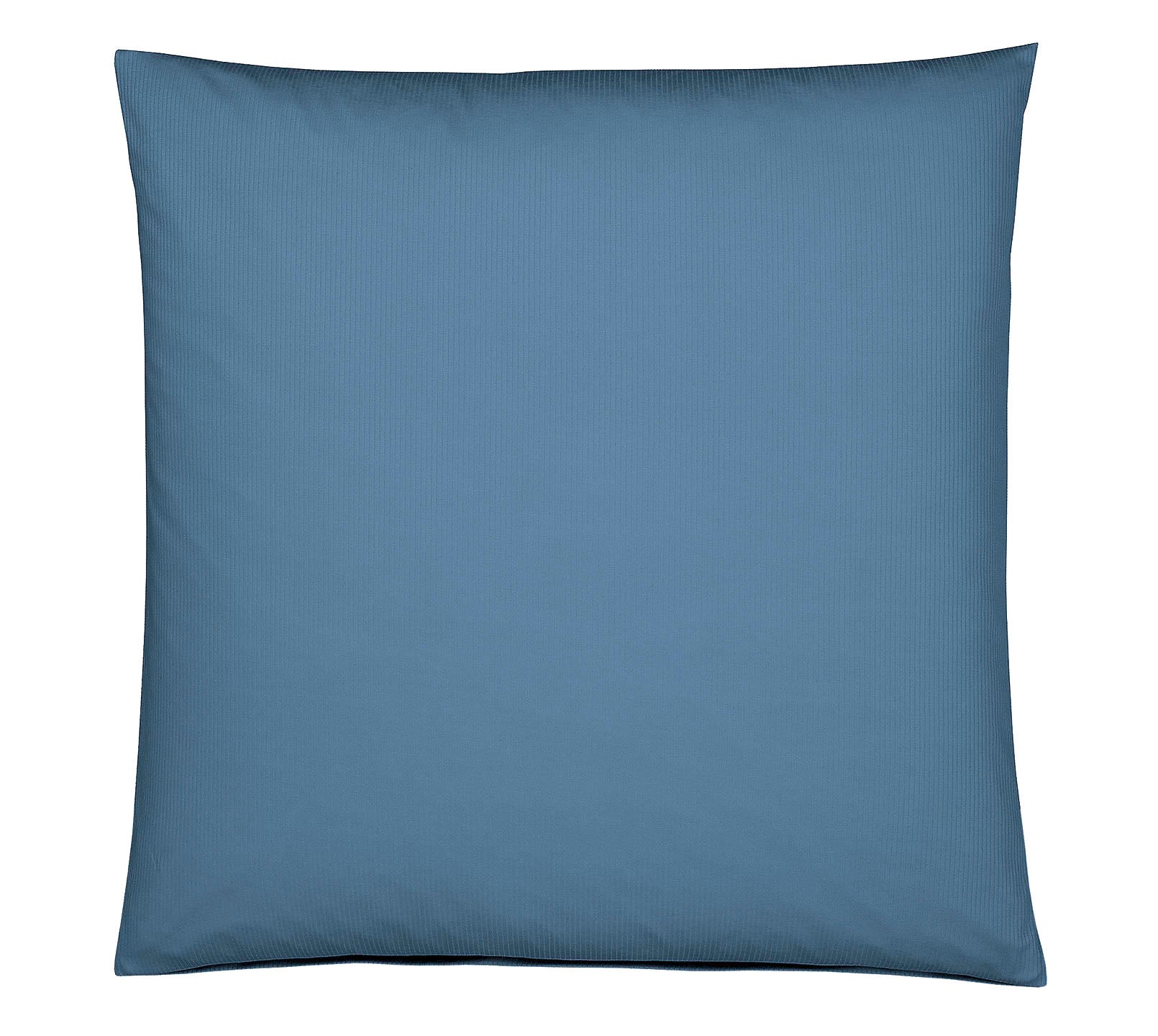 Jersey Bettwäsche Cord Jersey in Rauchblau Uni-Struktur Kissen #farbe_Cord Jersey Rauchblau