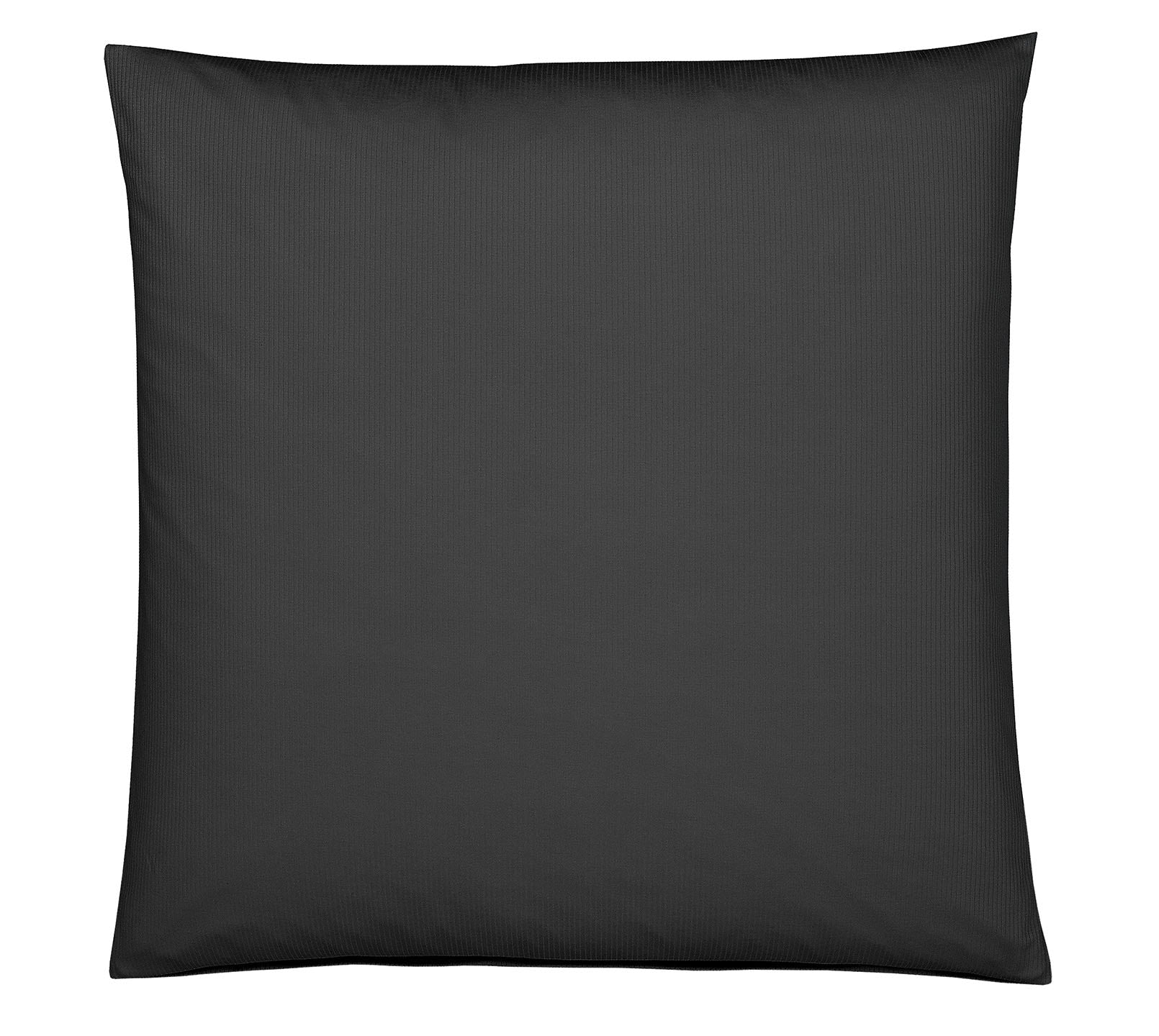 Jersey Bettwäsche Cord Jersey in Anthrazit Uni-Struktur Kissen #farbe_Cord Jersey Anthrazit