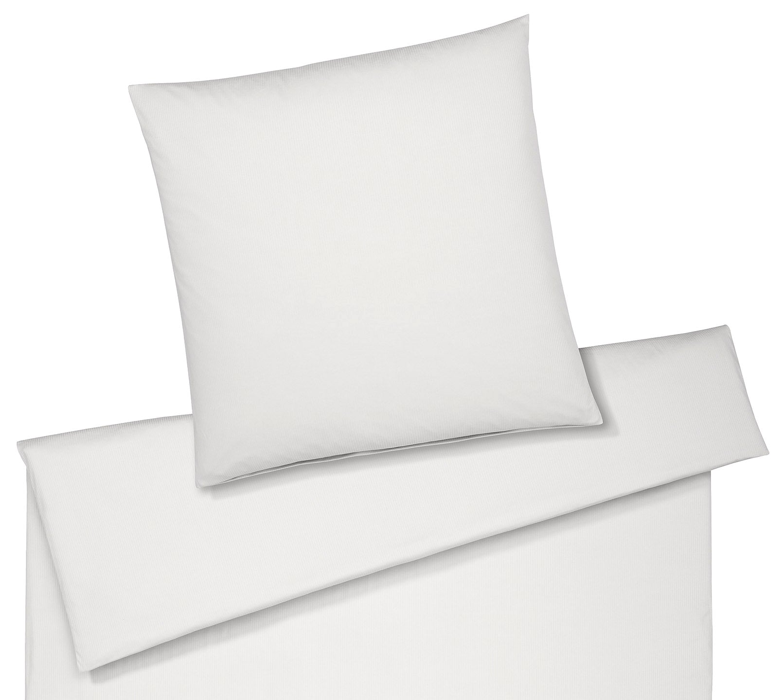 Jersey Bettwäsche Cord Jersey in Weiß Uni-Struktur Freisteller #farbe_Cord Jersey Weiß
